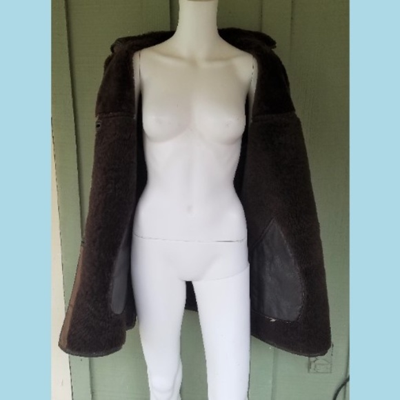 Genuine Brown Sheep Skin Shearling 3/4 Coat Please read - Picture 4 of 6